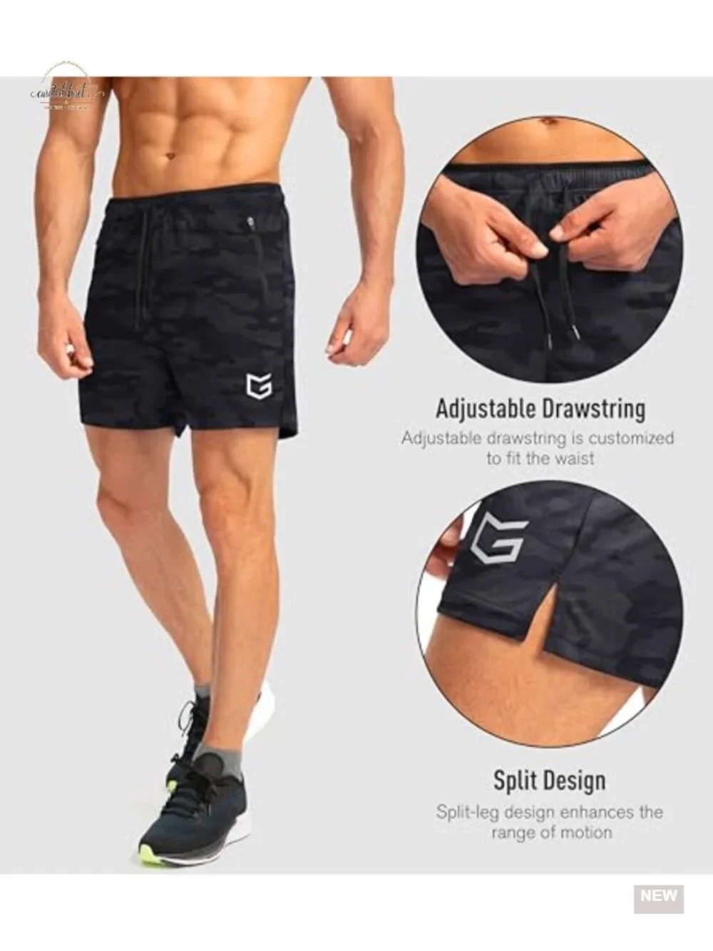 Men's Quick Dry Athletic Running Shorts with Zipper Pockets 5